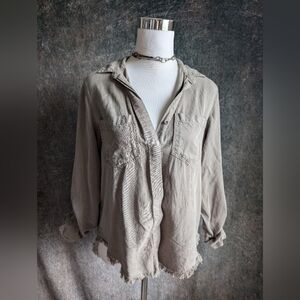 Velvet Heart Riley Sage Button Down Shirt Small